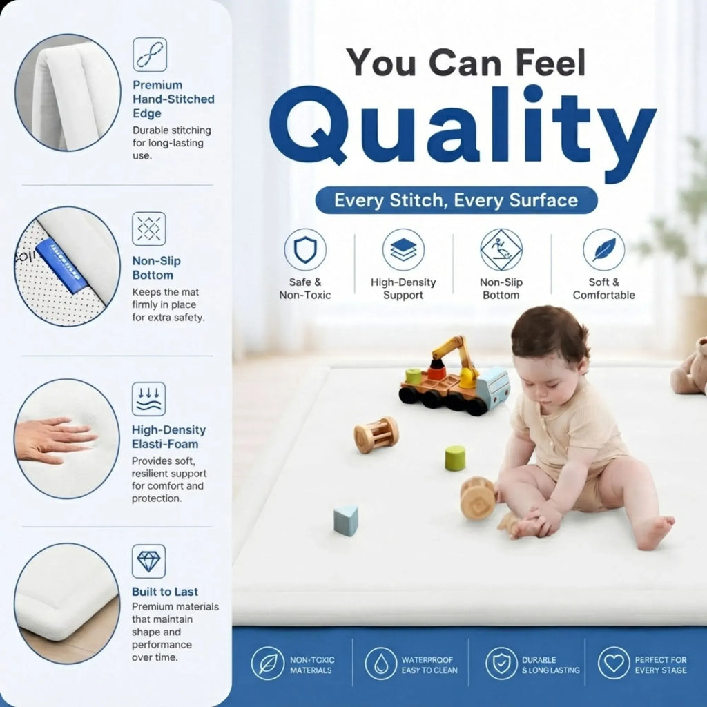 CARLA HOME Foam Play Mat — White, 100 × 150 cm