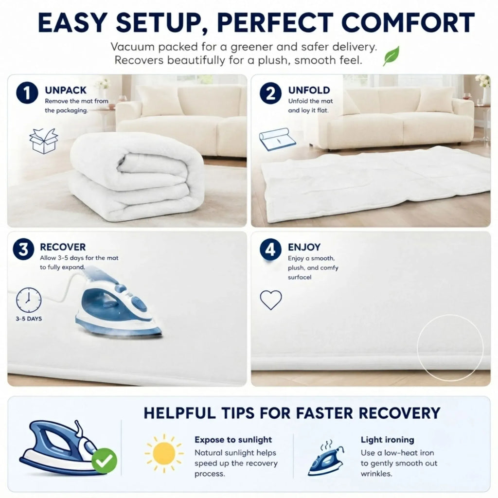 CARLA HOME Foam Play Mat — White, 100 × 150 cm