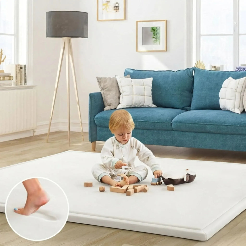 CARLA HOME Foam Play Mat — White, 150 × 200 cm