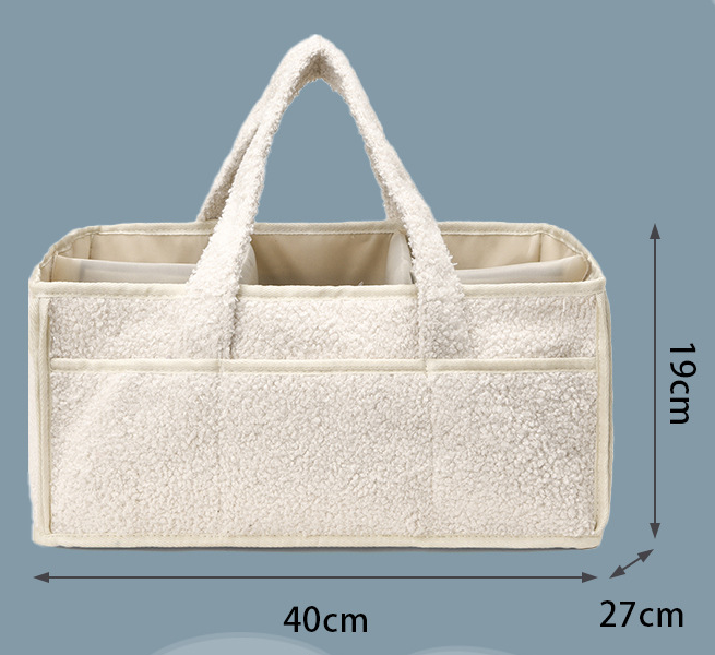 Plush Nappy Caddy — Cream